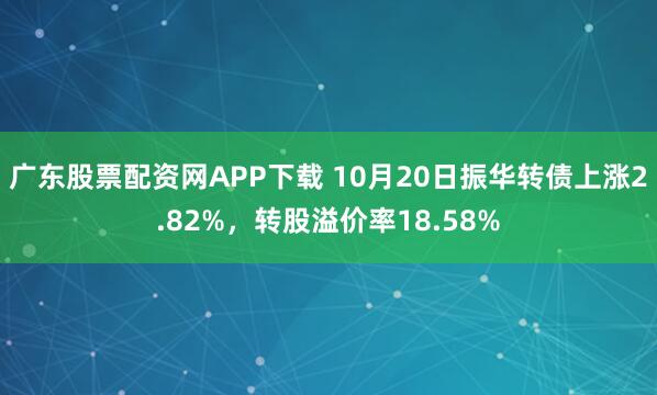 广东股票配资网APP下载 10月20日振华转债上涨2.82%,转股溢价率18.58%