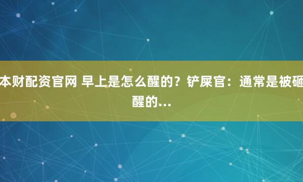 本财配资官网 早上是怎么醒的？铲屎官：通常是被砸醒的...