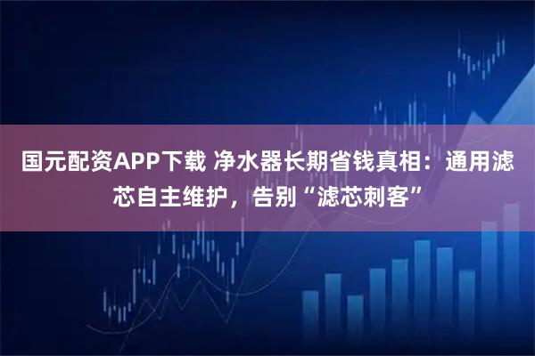 国元配资APP下载 净水器长期省钱真相：通用滤芯自主维护，告别“滤芯刺客”